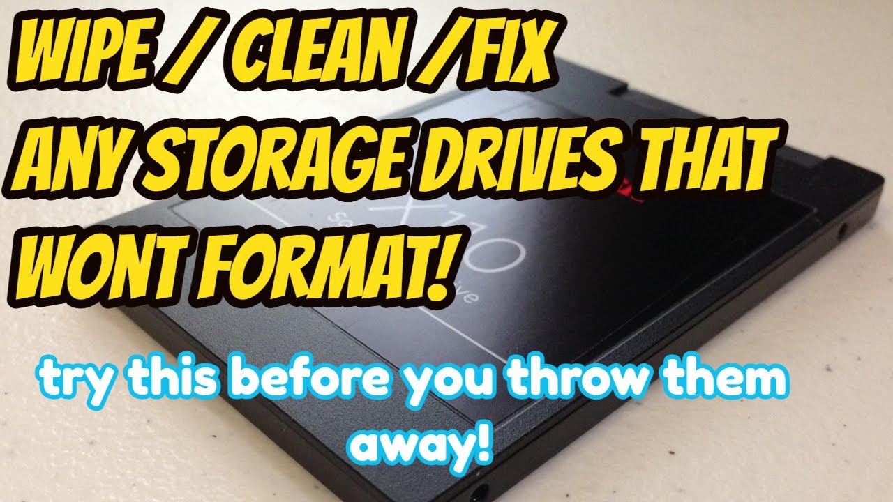 Clean / Fix NVME or ssd that wont format